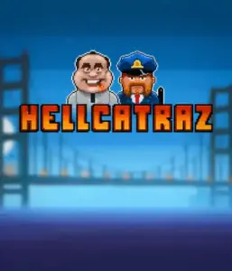 Dive into the exciting world of the Hellcatraz game by Relax Gaming, highlighting a quirky prisoner and a guard with the infamous Alcatraz prison and San Francisco skyline in the background. This image depicts the fun and humor of an prison break-themed game, ideal for fans of retro gaming, providing a entertaining adventure. 