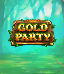 Discover the fairy-tale forest of Gold Party slot by Pragmatic Play, highlighting a rustically styled wooden sign engraved with golden letters. The background features a misty green forest that adds a touch of enchantment to the slot's theme. Perfect for those who enjoy nature-themed slots, offering a delightful gaming experience. 